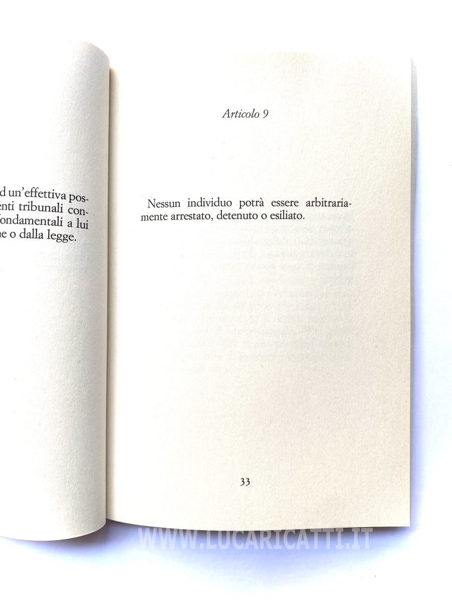 Articolo 9 della Dichiarazione Universale dei Diritti Umani Articolo 9 della Dichiarazione Universale dei Diritti Umani